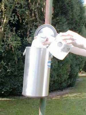 RCD Passive HTO sampler showing internal sample bottle and screening